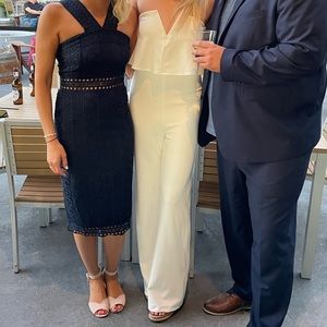 Lulu’s Small Power of love white strapless jumpsuit